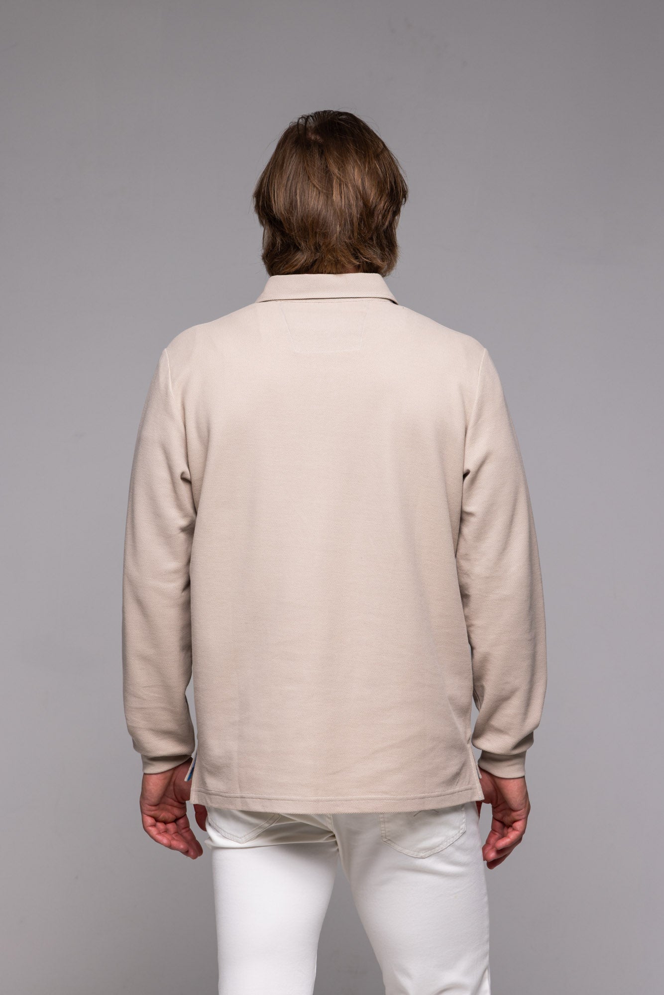 Béžová polokošeľa s dlhým rukávom