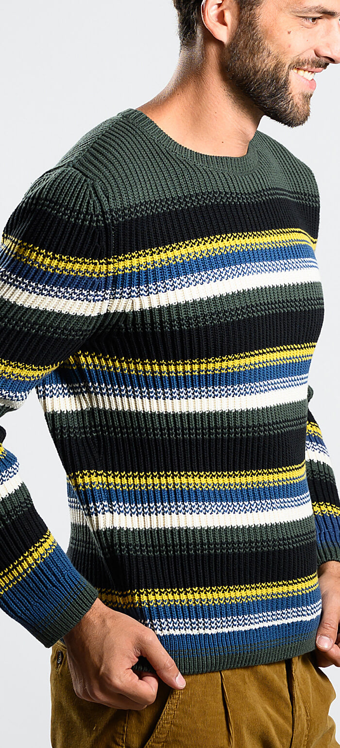 Bavlnený prúžkovaný pulóver