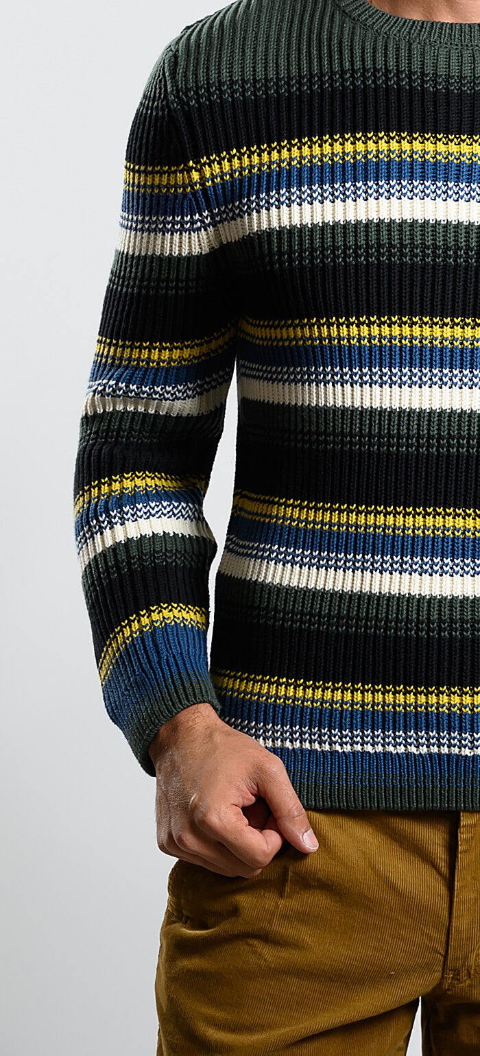 Bavlnený prúžkovaný pulóver