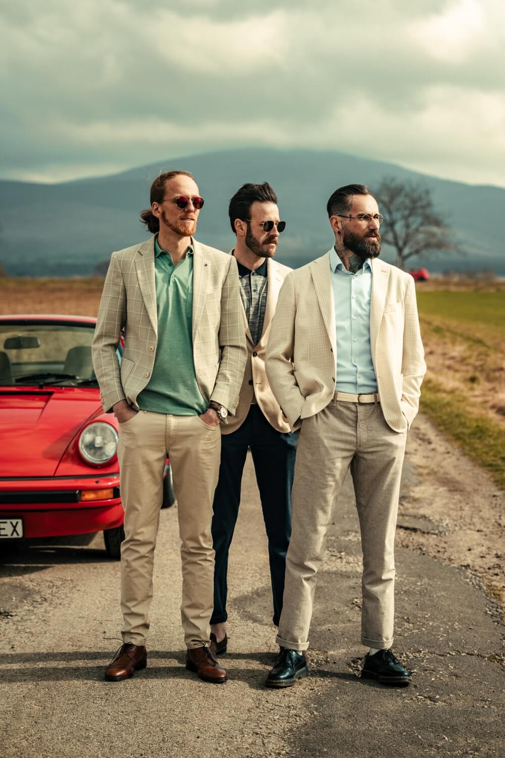 Béžové bavlnené nohavice