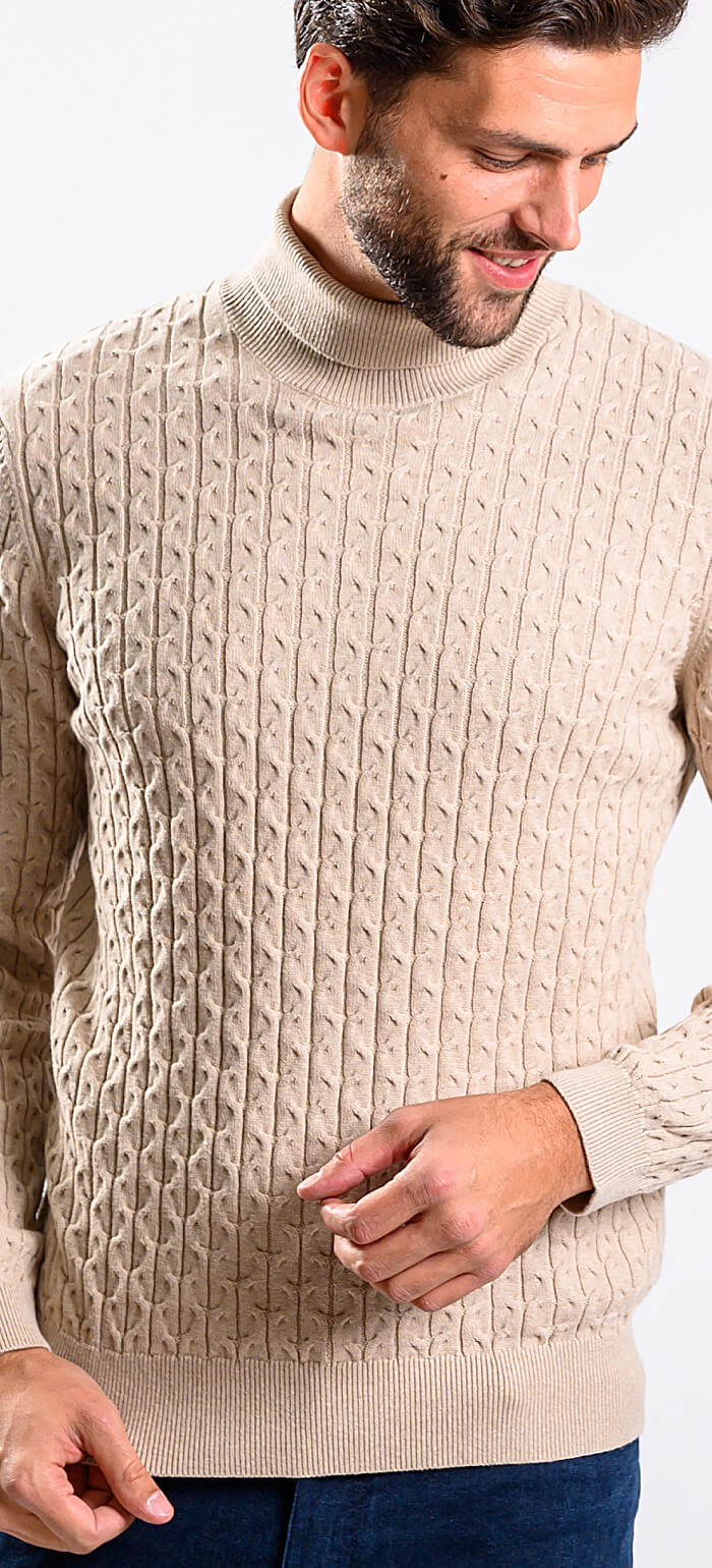 Béžový  bavlnený rolák