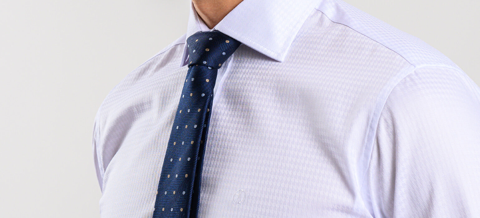 Biela Extra Slim Fit košeľa so vzorom kohútej stopy