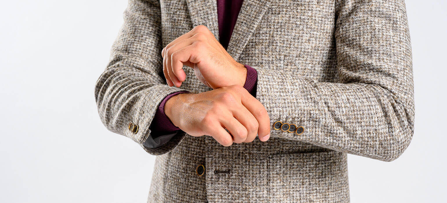 Bledě hnědé bavlněně-vlněné sako