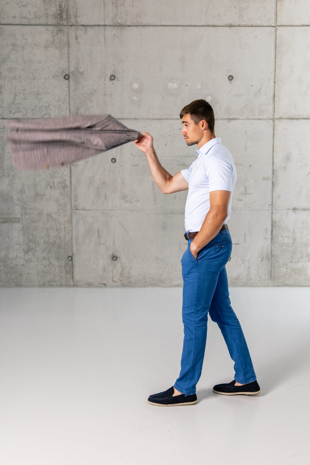 Bledomodré bavlnené nohavice