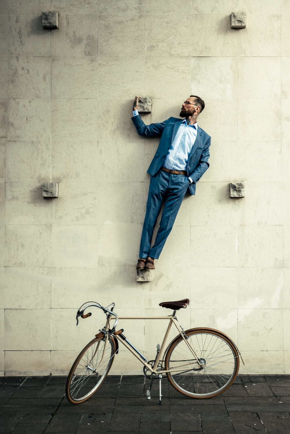 Bleděmodrý Slim Fit oblek