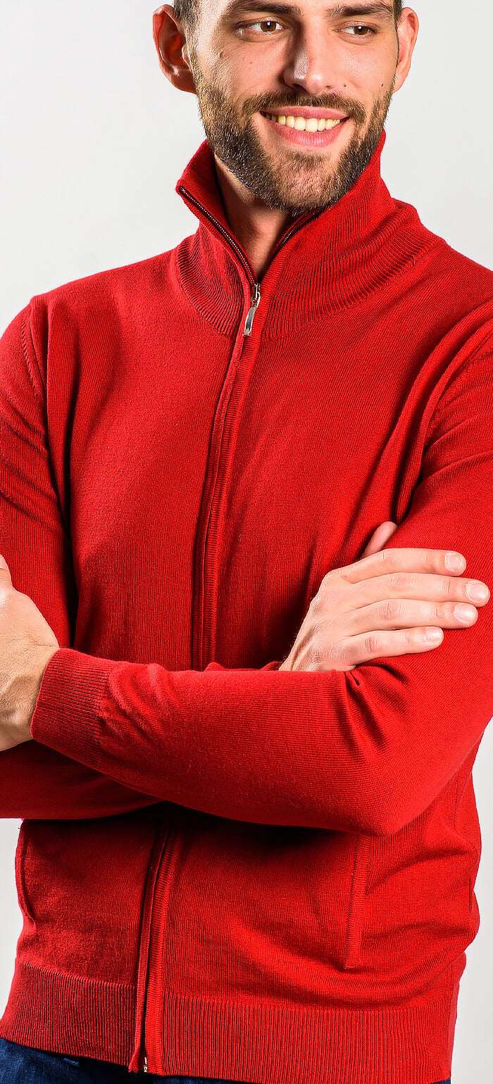 Bordový sveter na zips