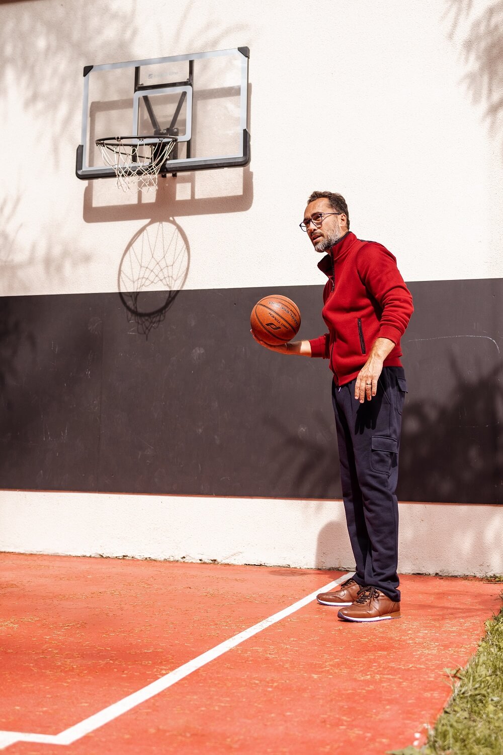 Bordový teplákový sveter