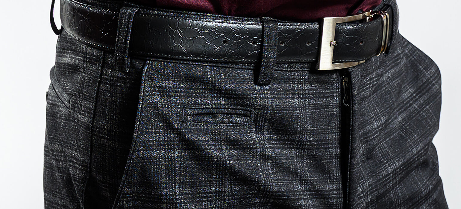 Černo-šedé kárované kalhoty