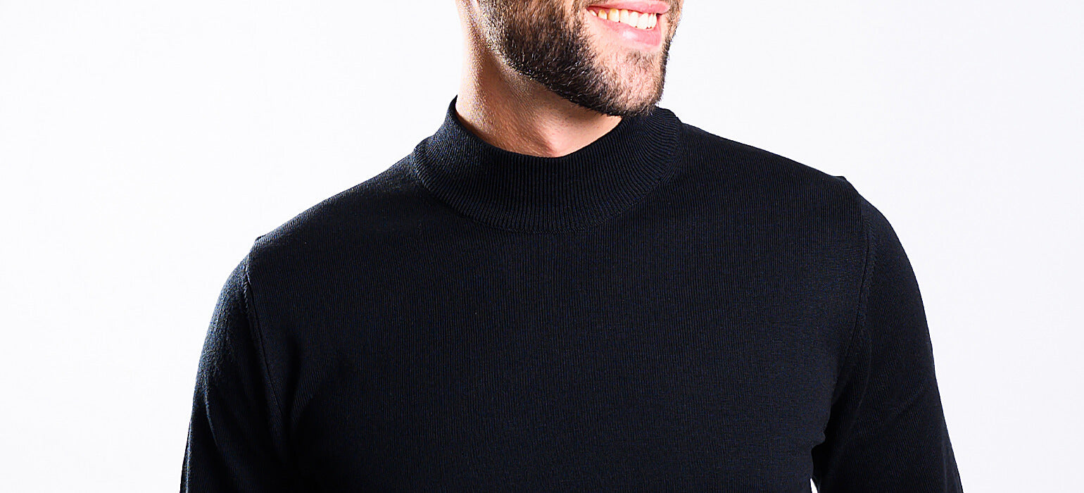 Čierny bavlnený polorolák