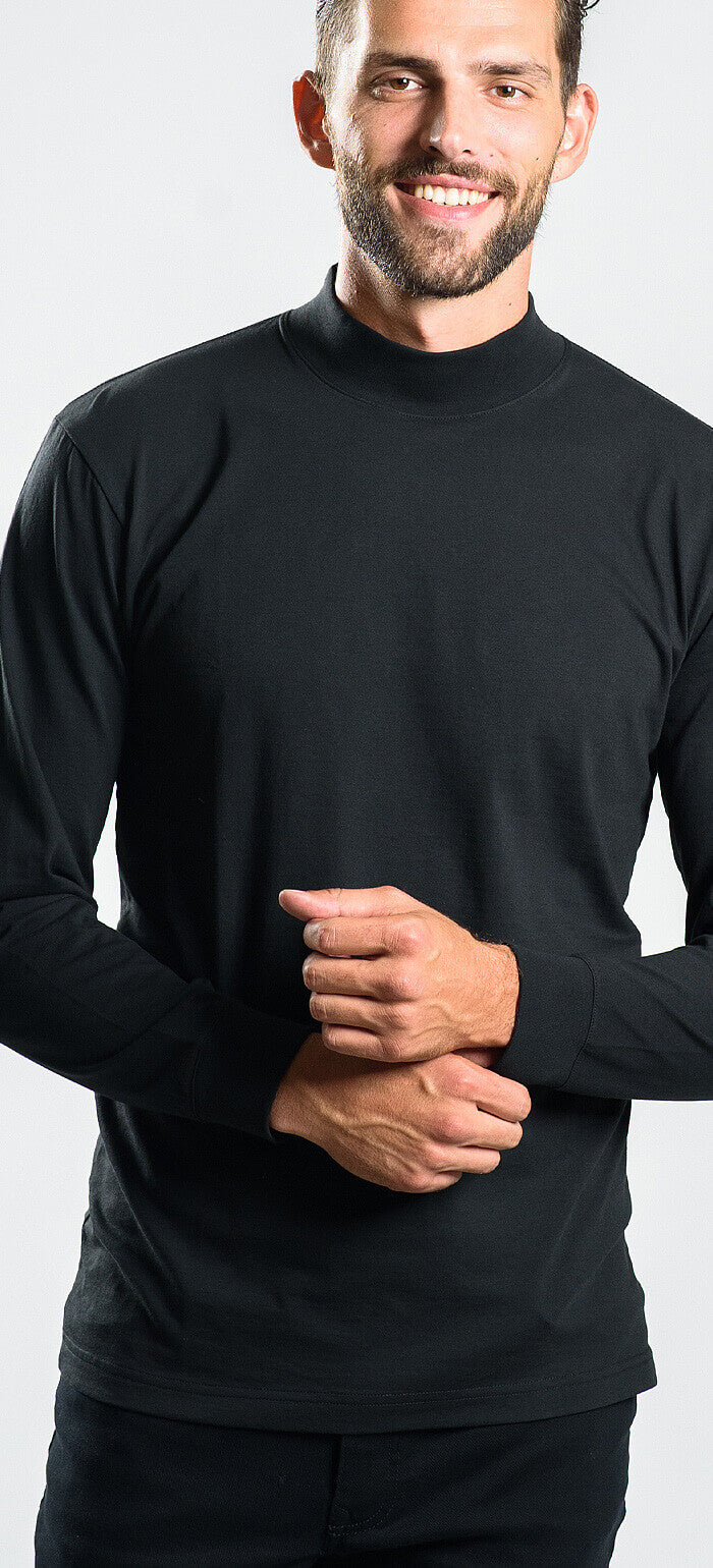 Čierny bavlnený polorolák