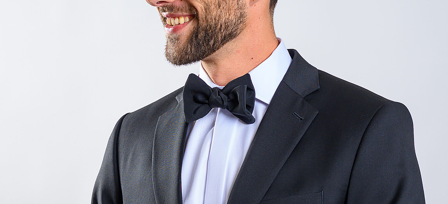 Černý Slim Fit vlněný oblek