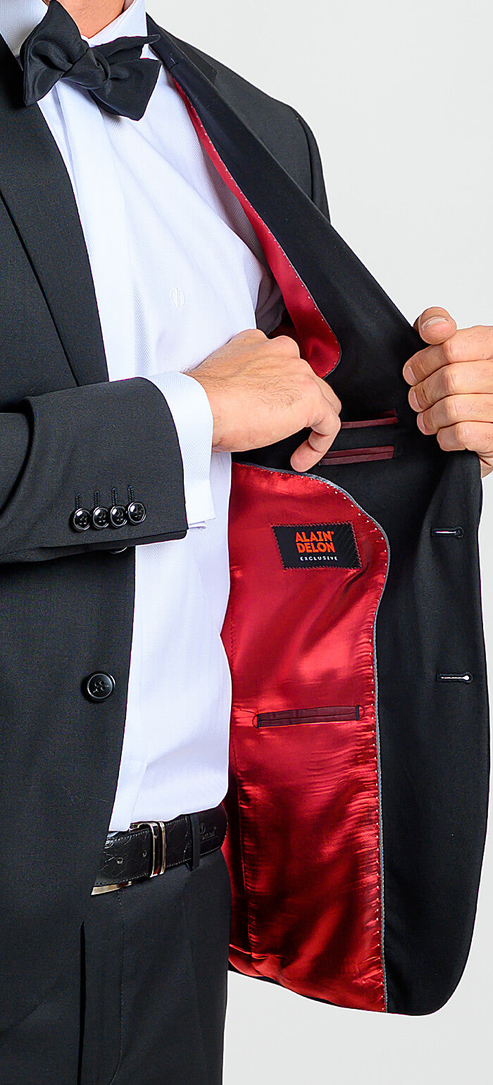 Černý Slim Fit vlněný oblek