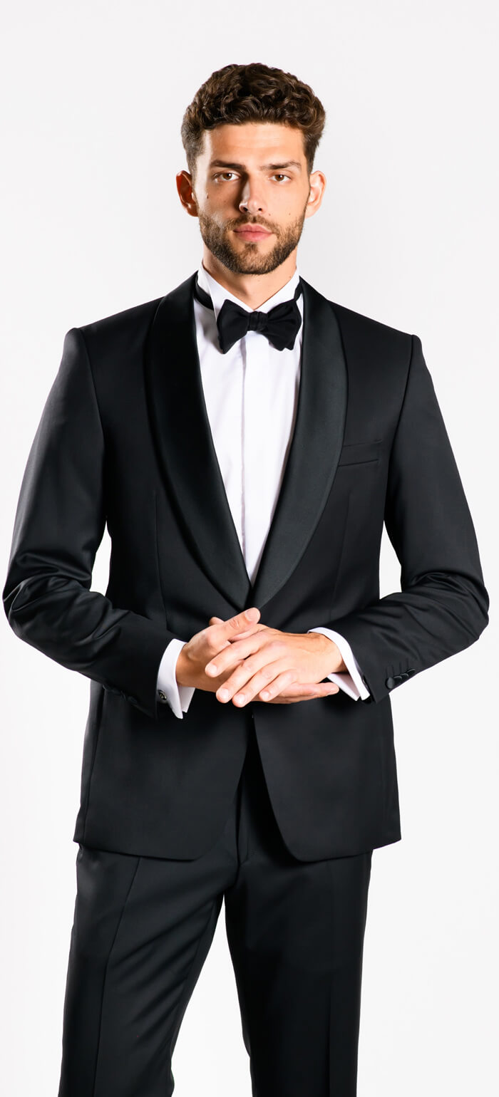 Černý vlněný smoking