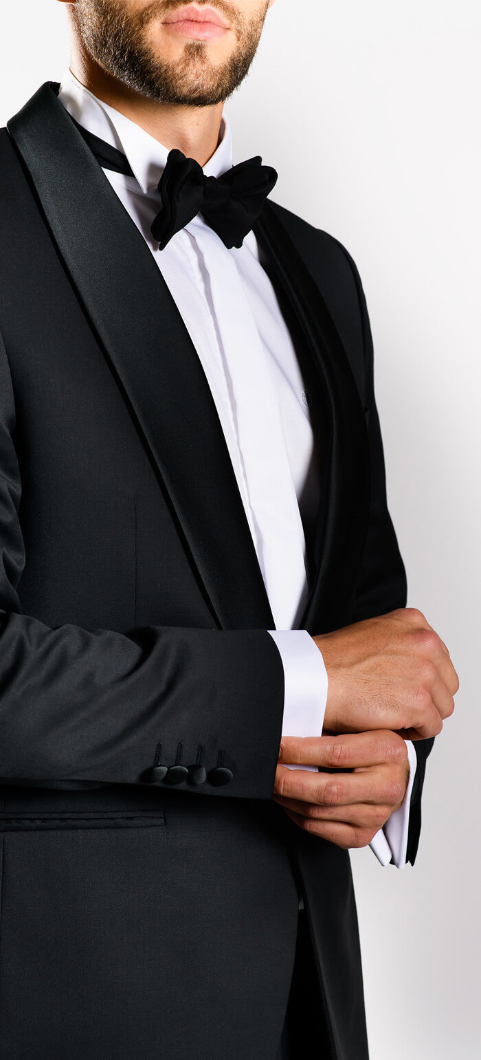 Černý vlněný smoking