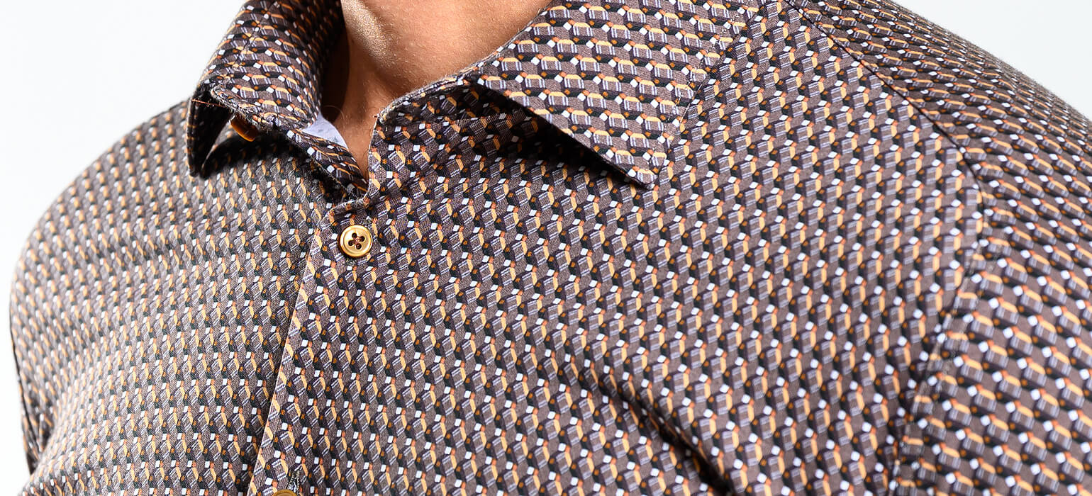 Hnedá strečová Extra Slim Fit košeľa s nekrčivou úpravou