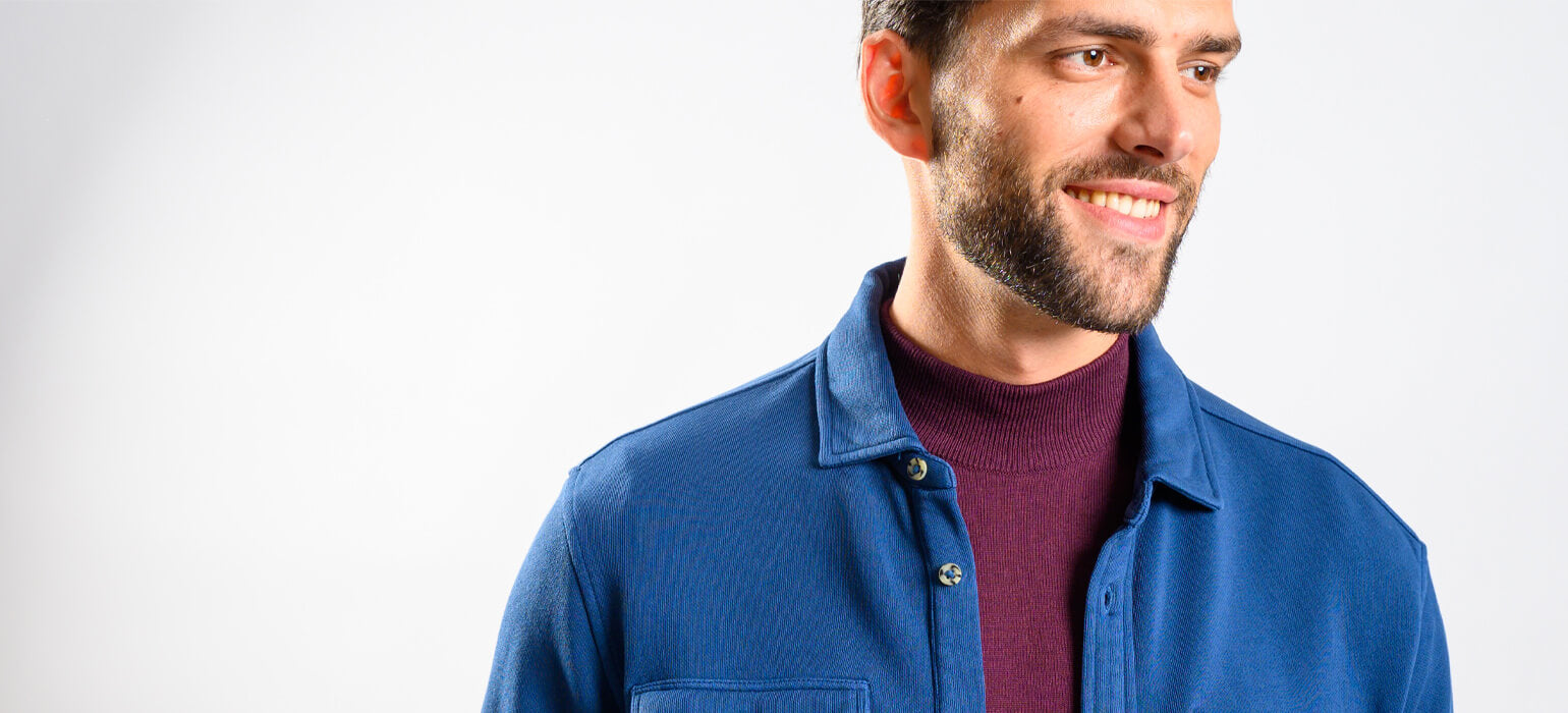 Hrubá modrá bavlnená košeľa