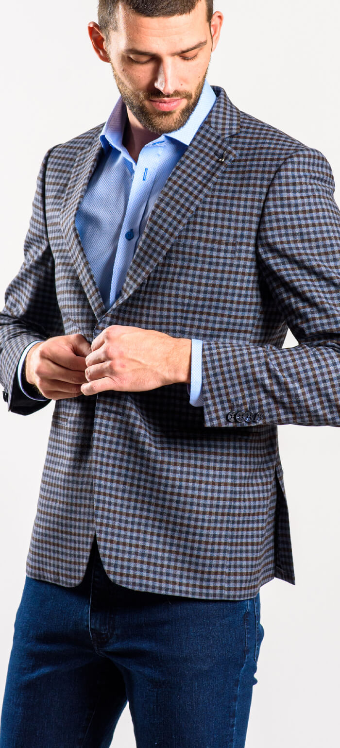 Kárované vlnené sako