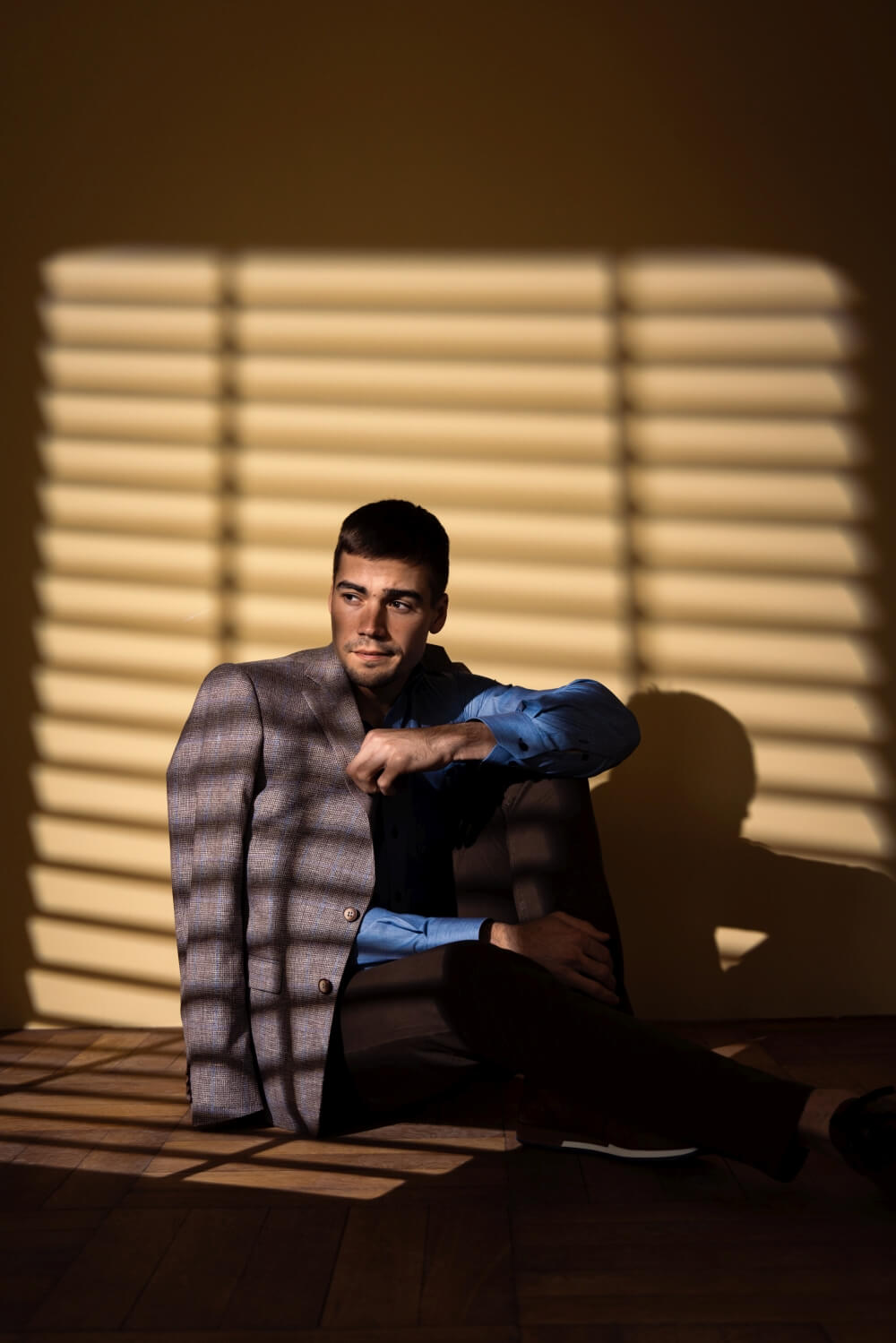 Modrá džínsová Slim Fit košeľa