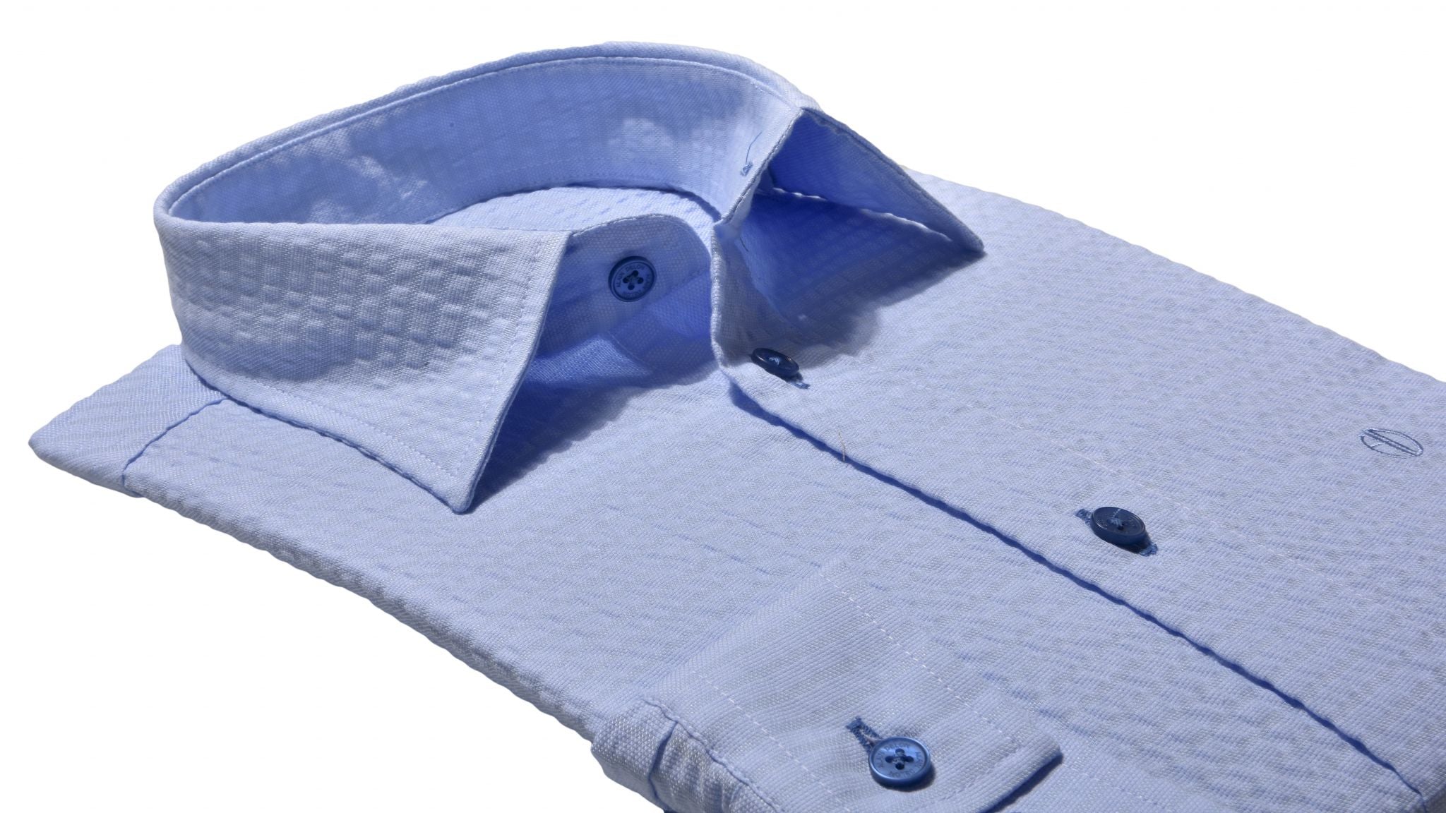 Modrá Slim Fit krepová košile