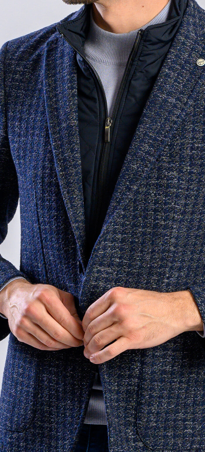 Modrošedé sako s odnímateľnou vložkou