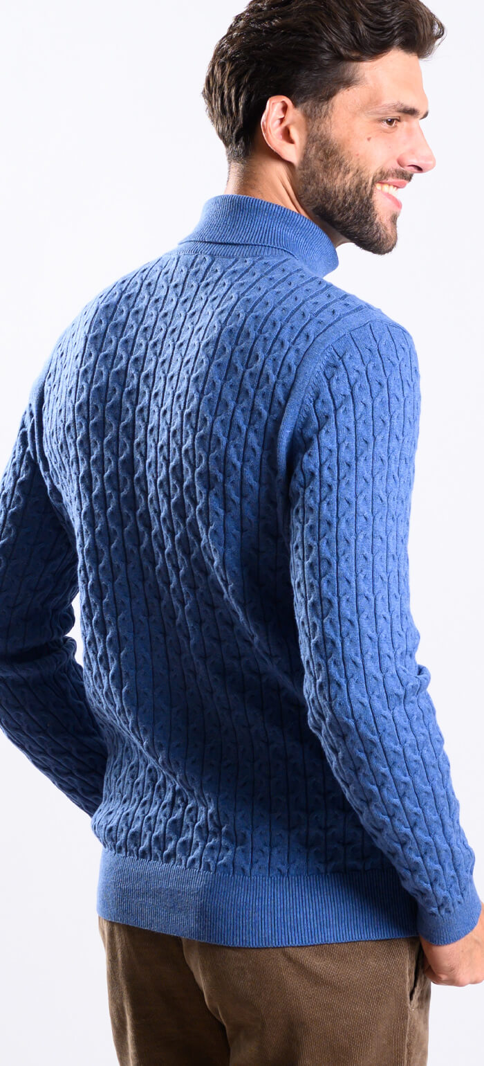 Modrý bavlnený rolák