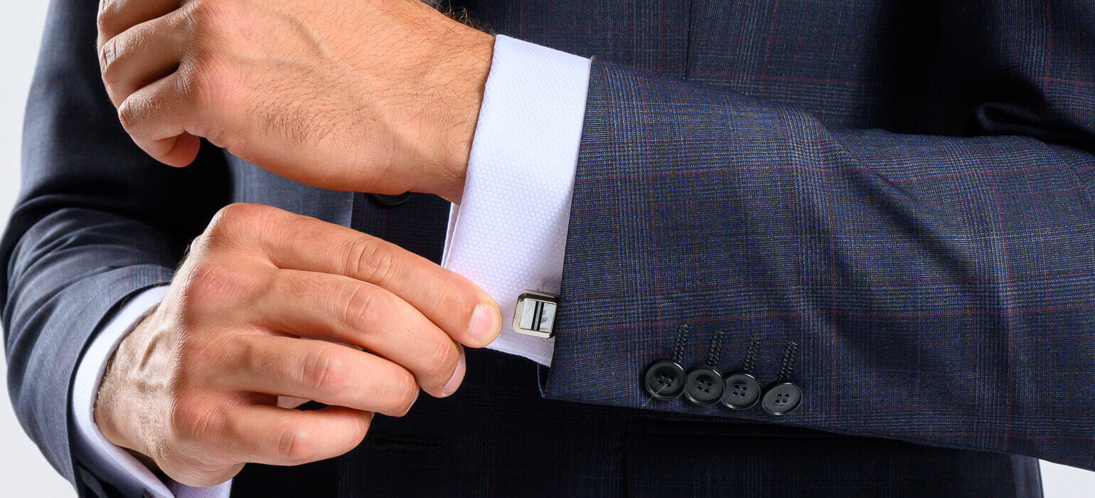 Modrý Slim fit oblek s bordó kárem XL velikosti