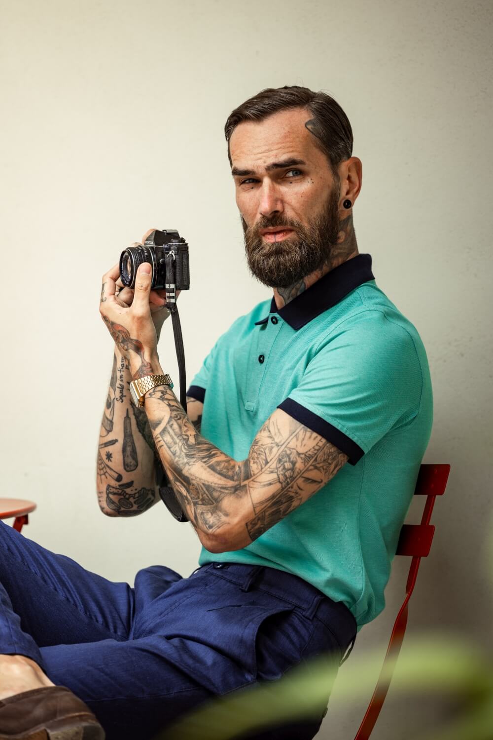 Pistáciově zelená polokošile