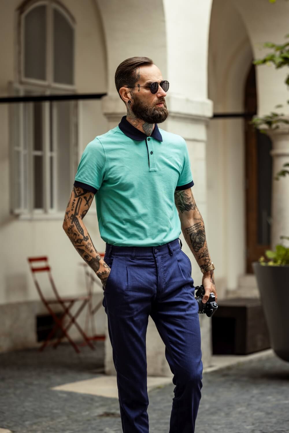 Pistáciově zelená polokošile