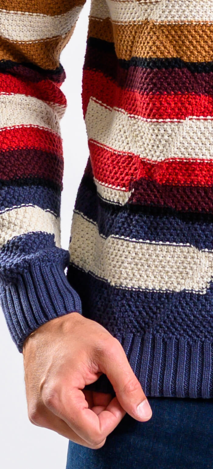 Prúžkovaný bavlnený pulóver