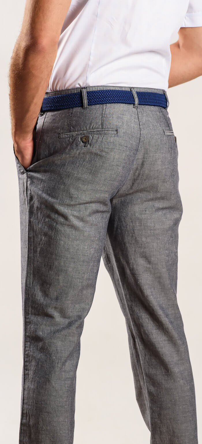 Šedé ľanové nohavice