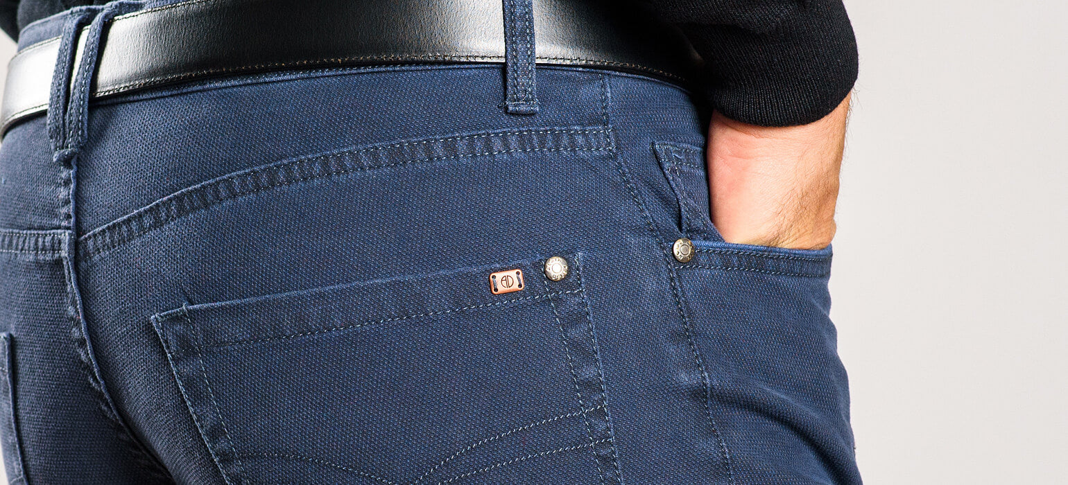 Šedomodré bavlnené džínsy