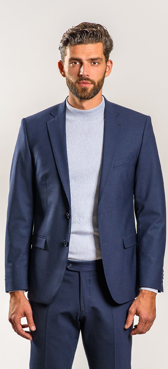 Šedomodrý Slim Fit oblek