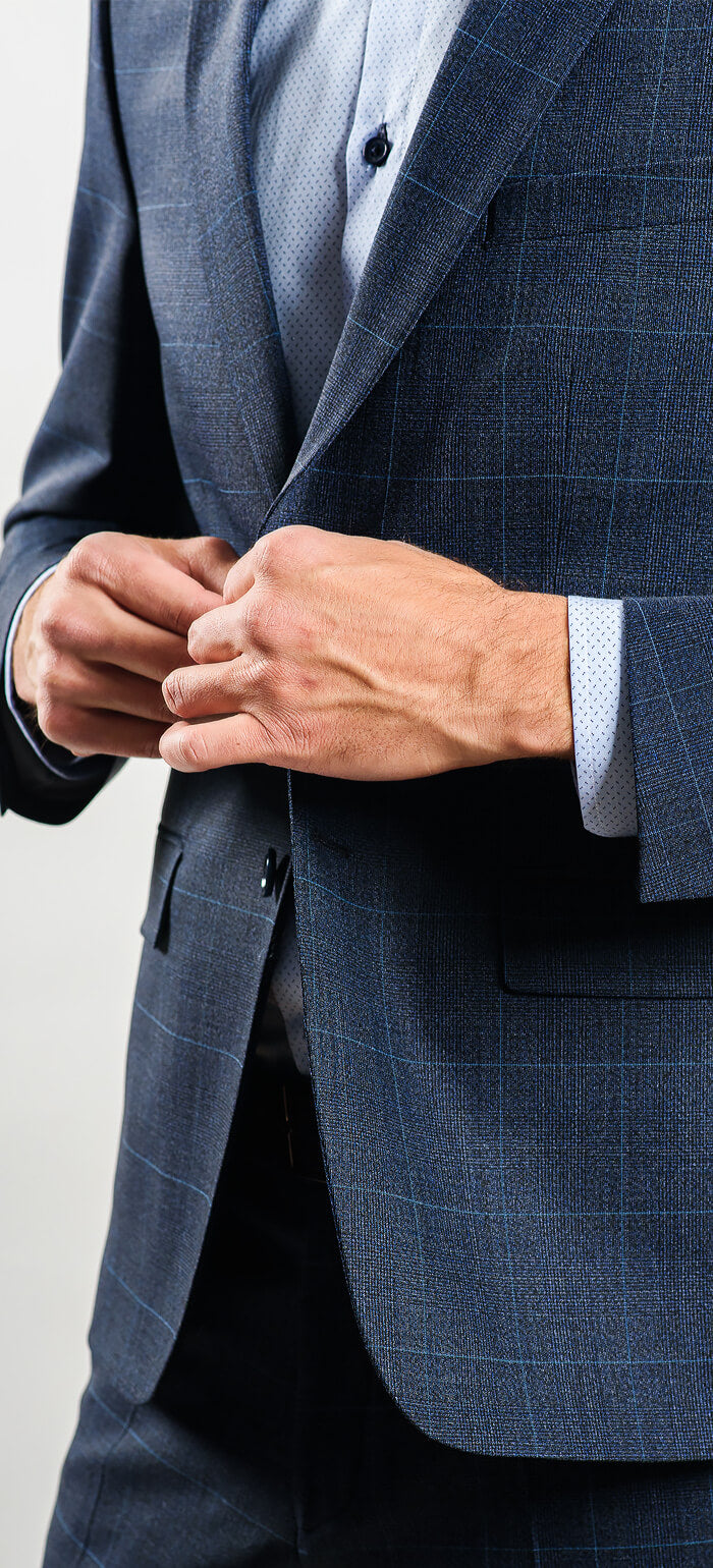 Šedomodrý Slim Fit oblek