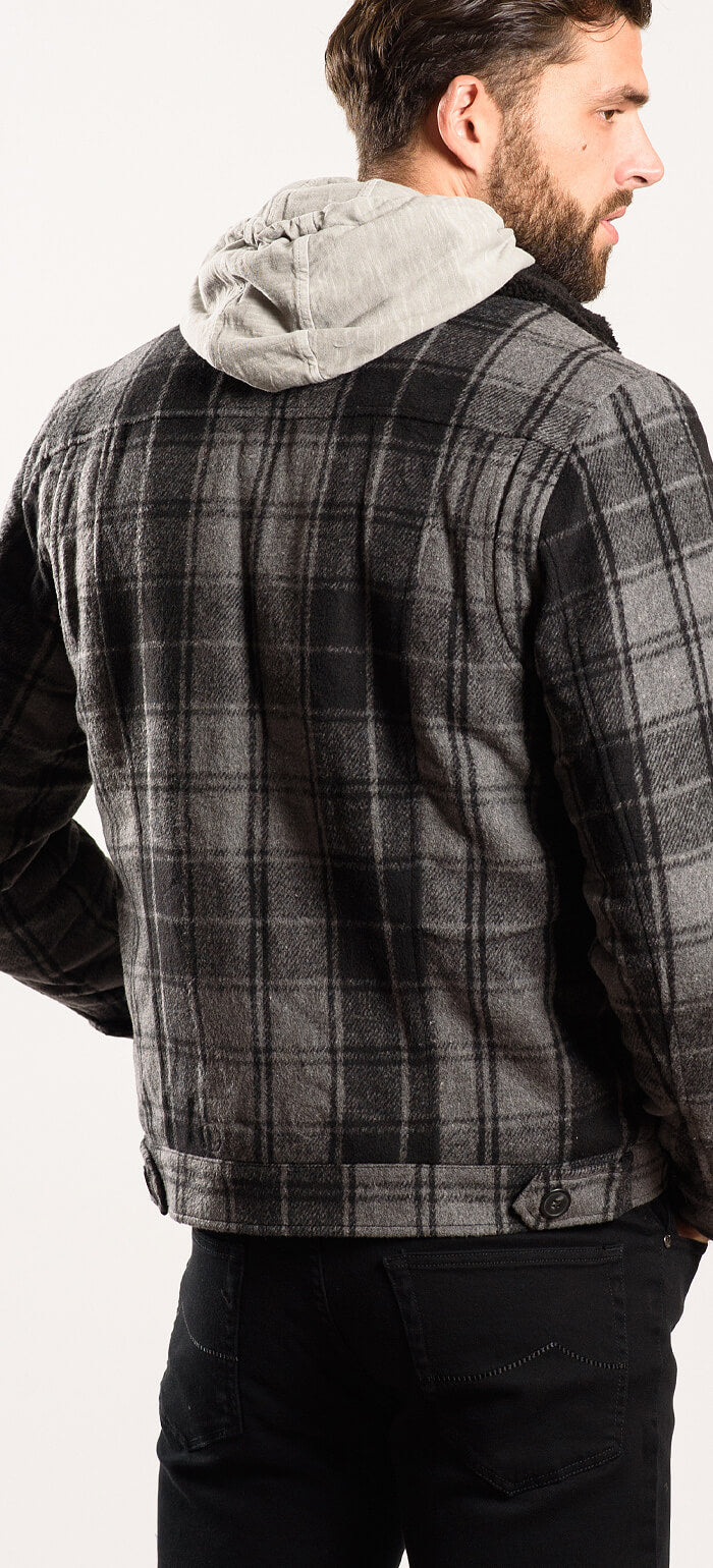 Sivá flanelová bunda