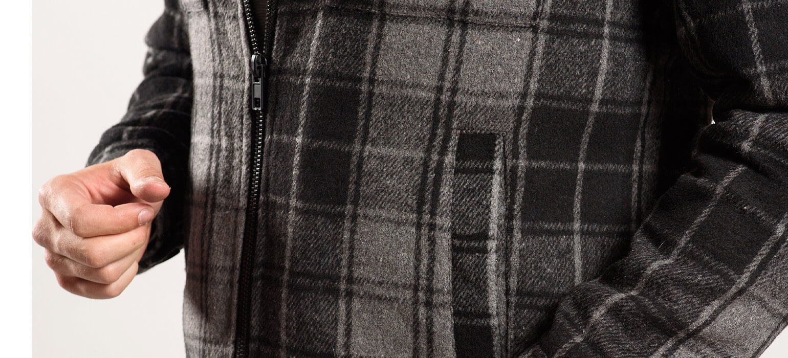 Sivá flanelová bunda