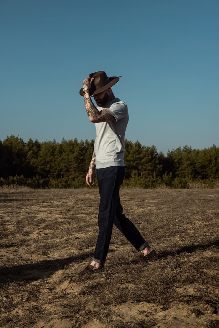 Sivomodré tričko s patentom