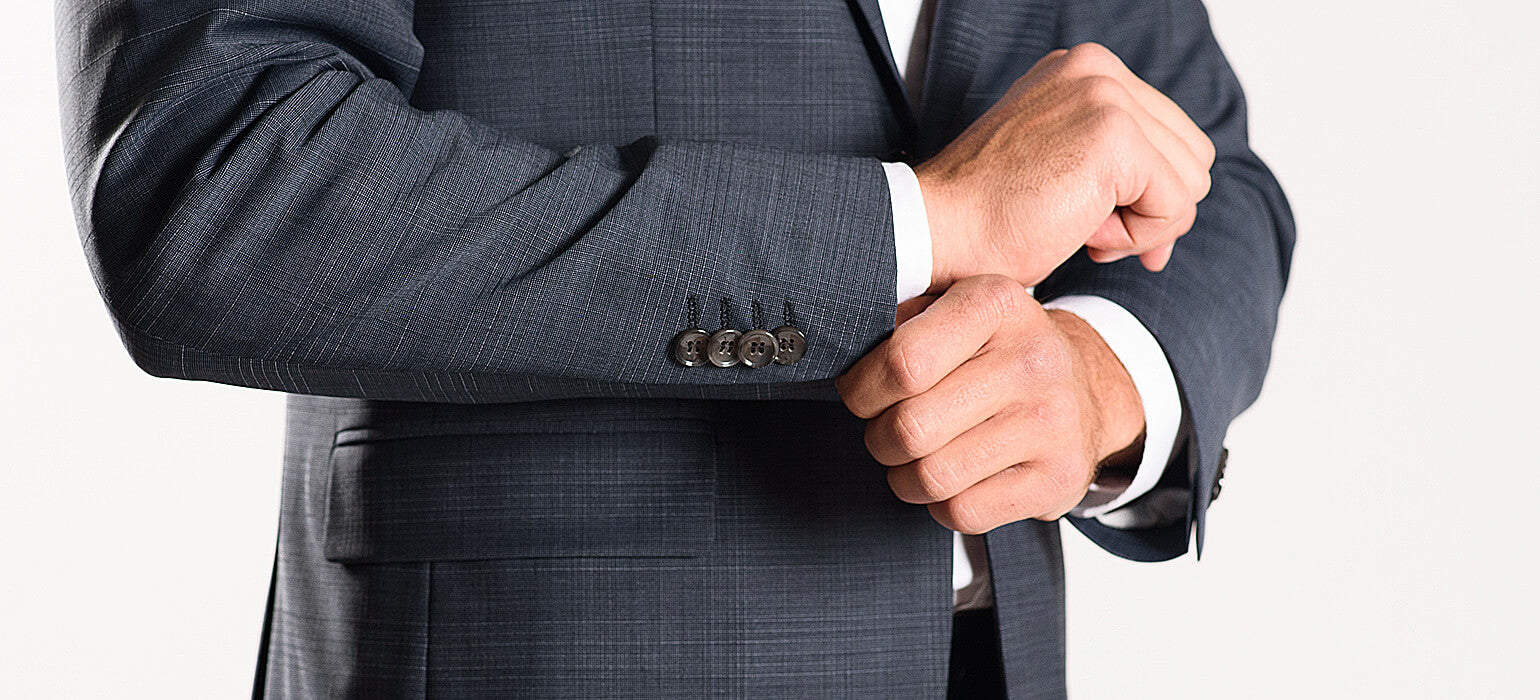 Šedý károvaný Slim Fit oblek