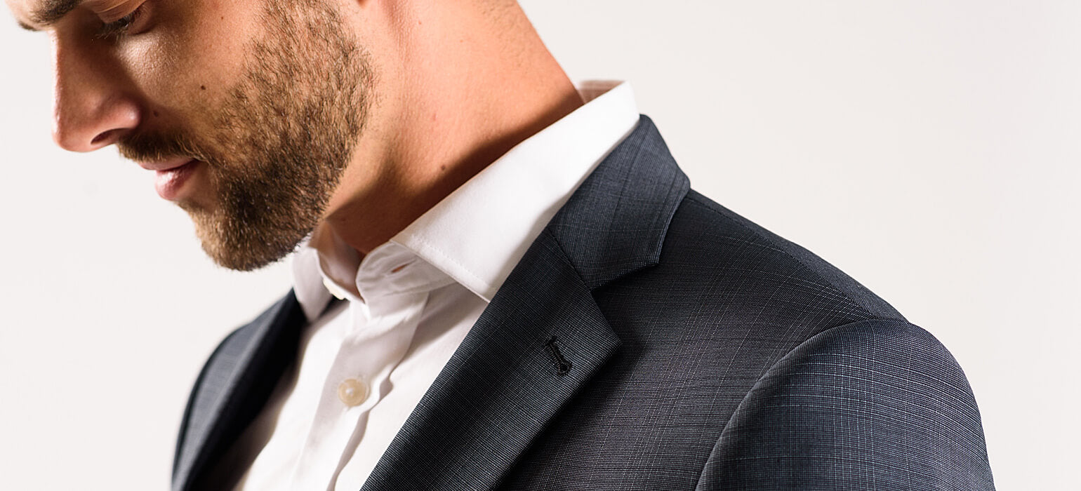 Šedý károvaný Slim Fit oblek