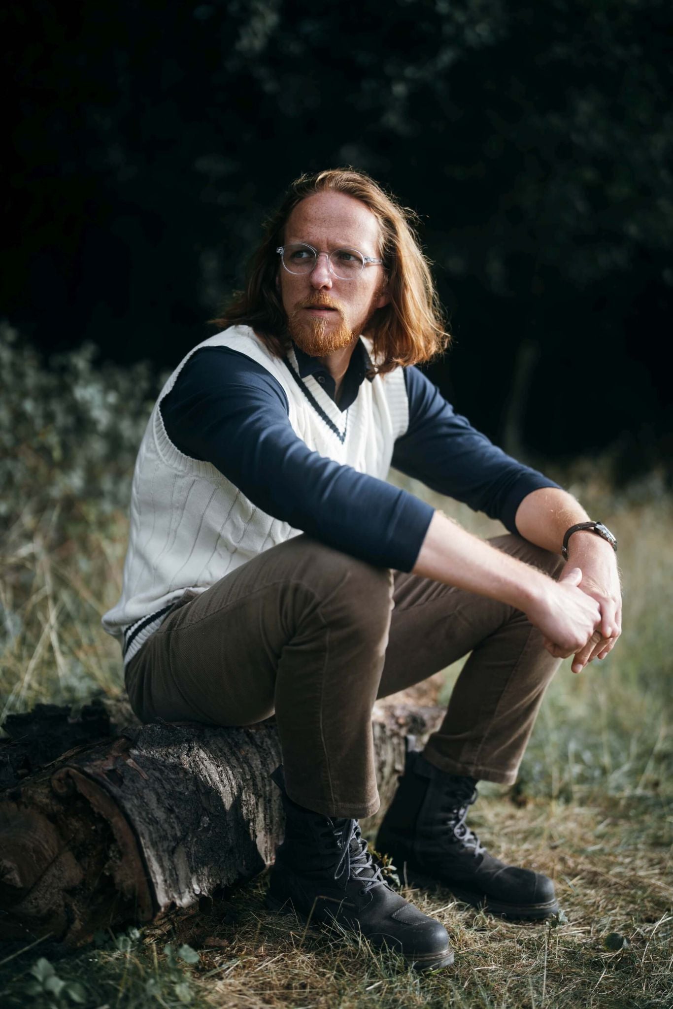 Smotanová pletená vesta