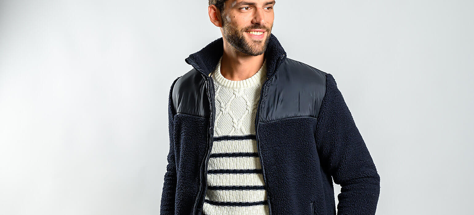 Tmavomodrá flísová bunda