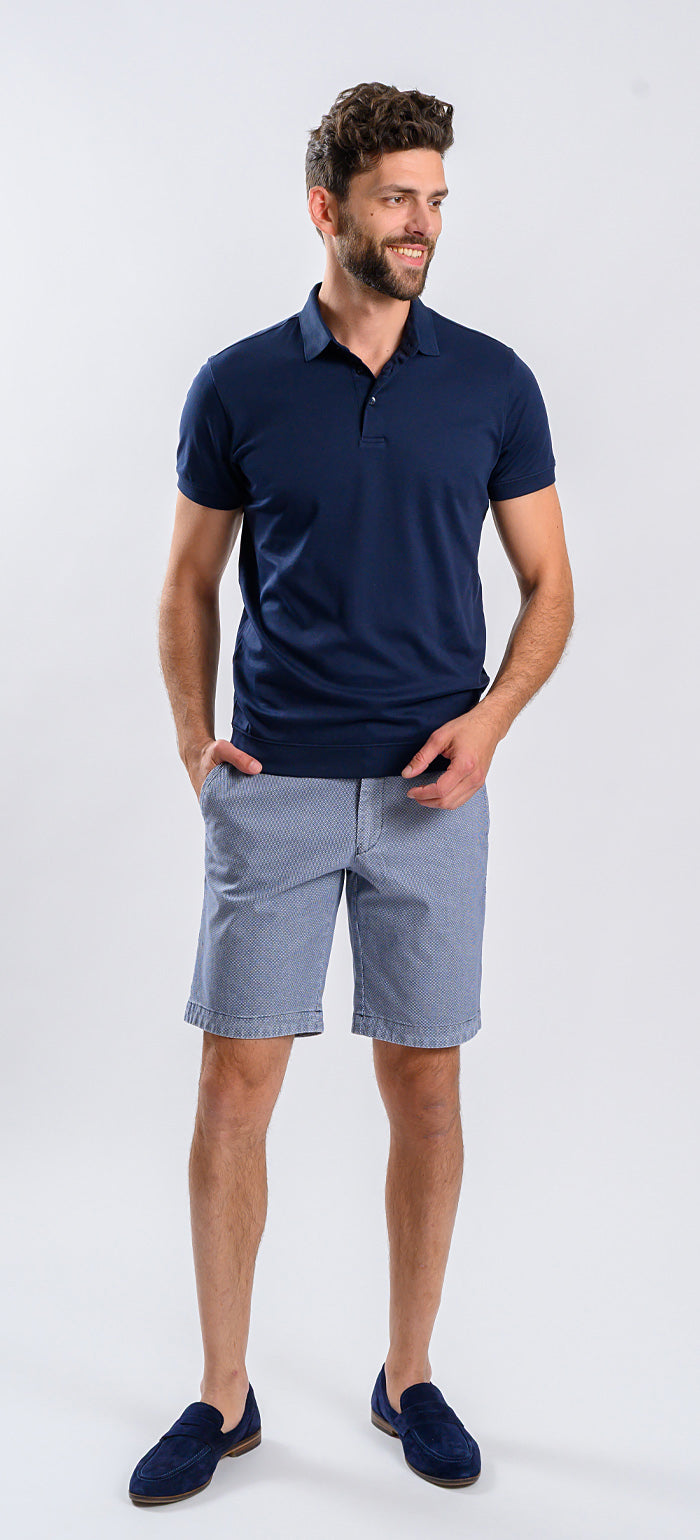 Tmavomodrá polokošeľa s patentom