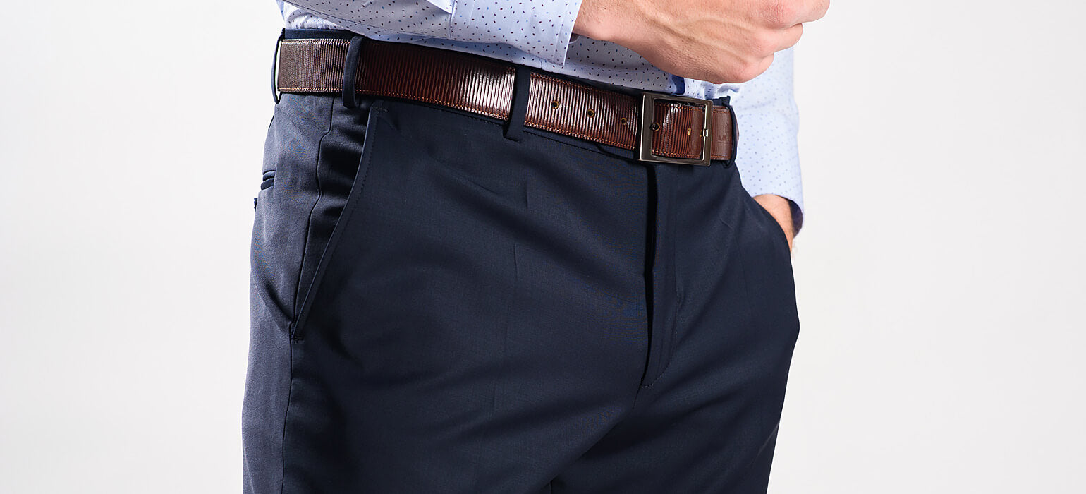 Tmavě modré basic oblekové kalhoty