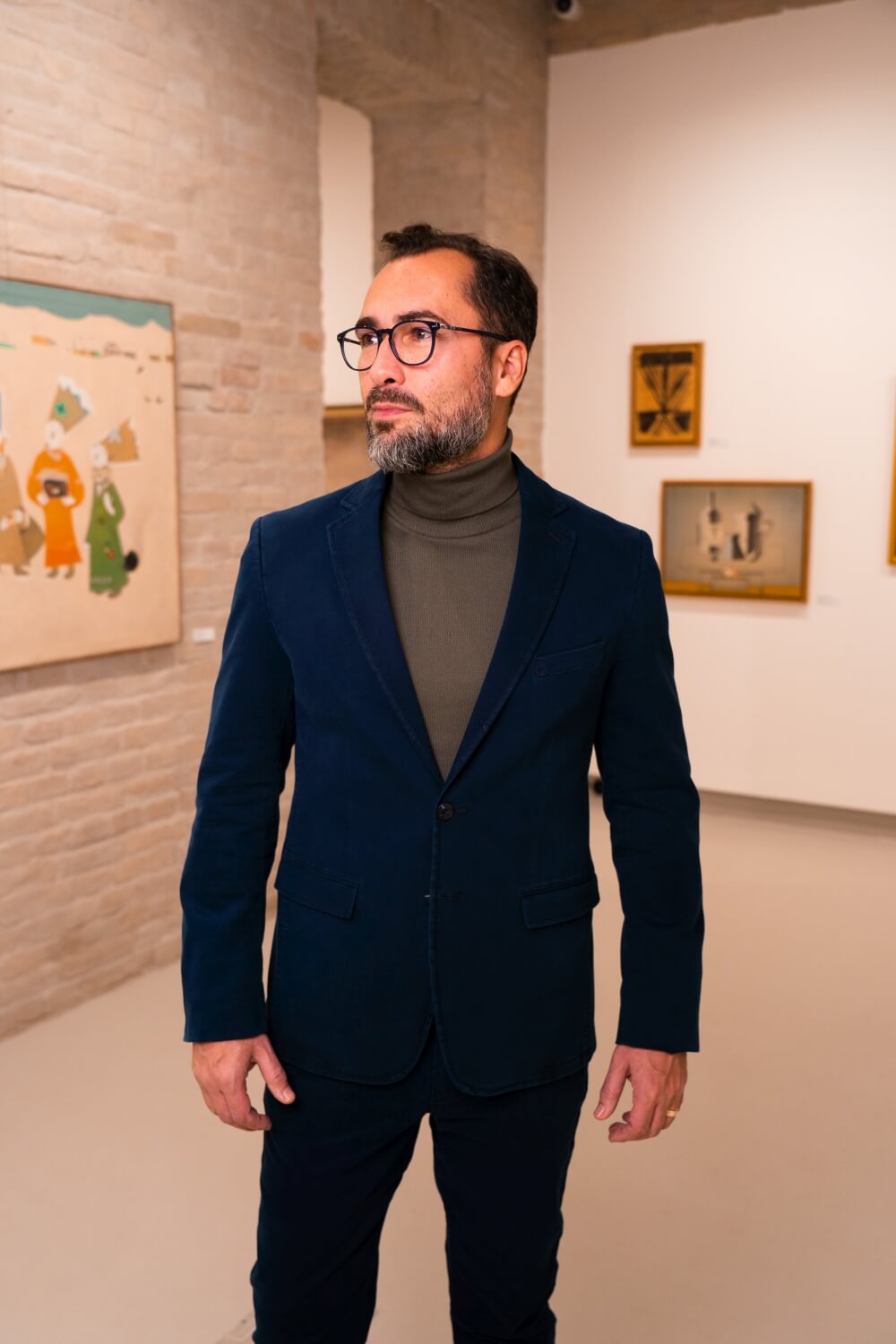 Tmavomodré bavlnené nohavice