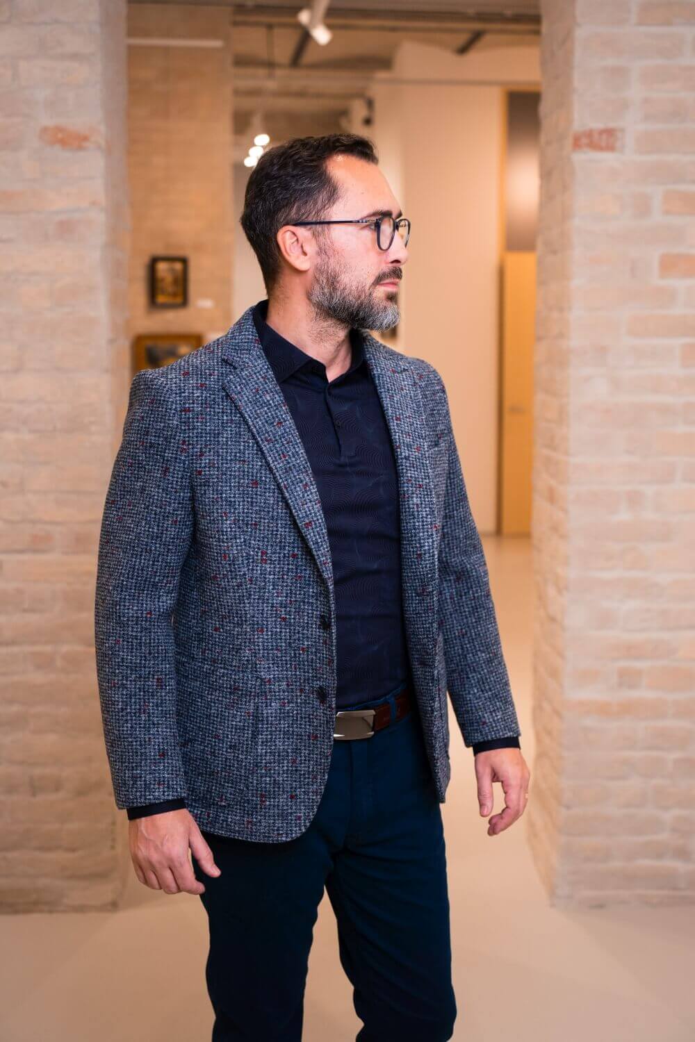 Tmavomodré bavlnené nohavice