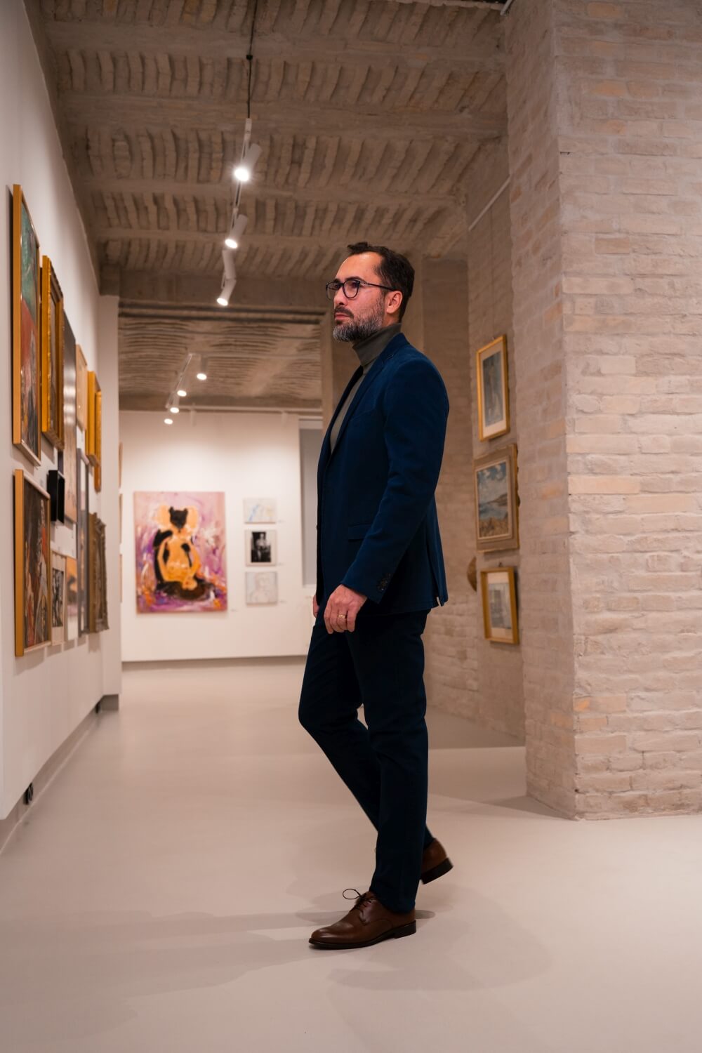 Tmavomodré bavlnené nohavice