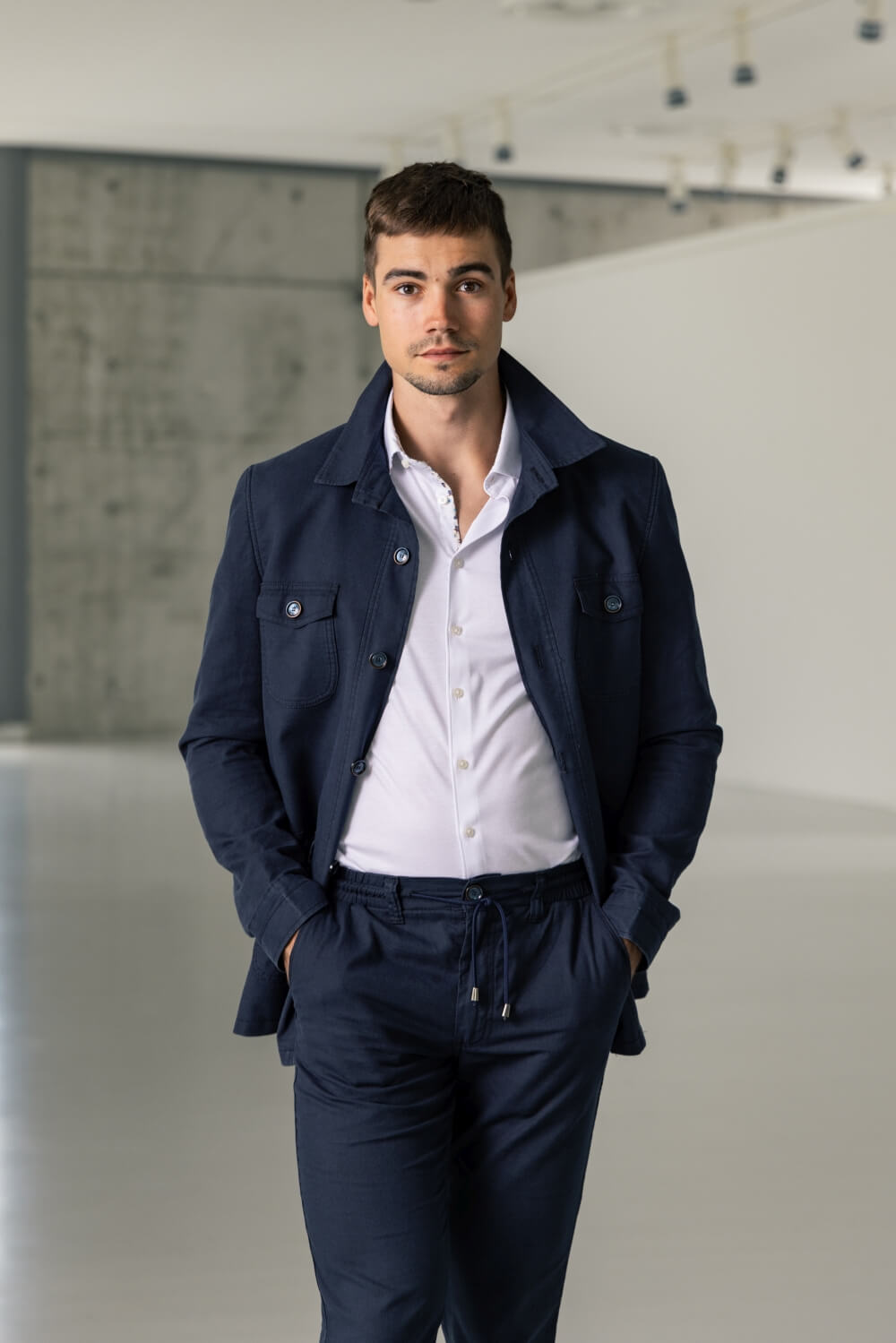 Tmavomodré letné nohavice