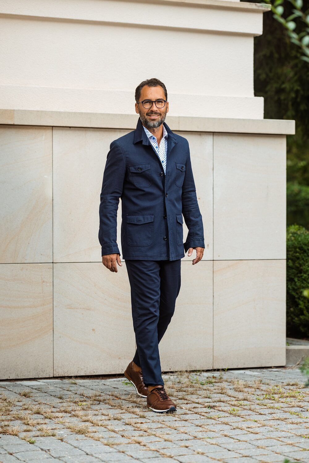 Tmavomodré letné nohavice