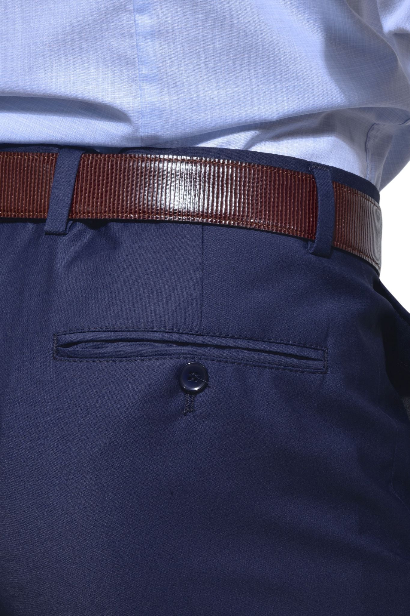 Tmavomodré oblekové nohavice