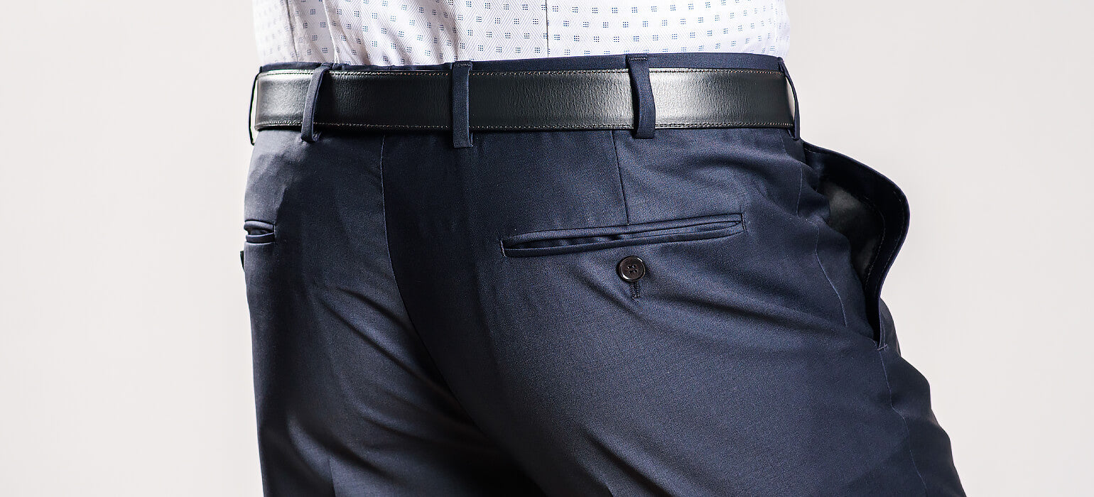 Tmavě modré Slim Fit oblekové kalhoty