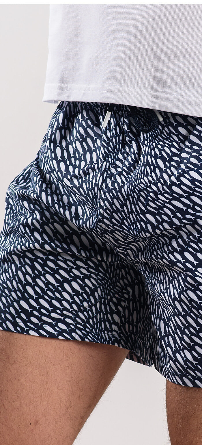 Tmavomodré vzorované plavky